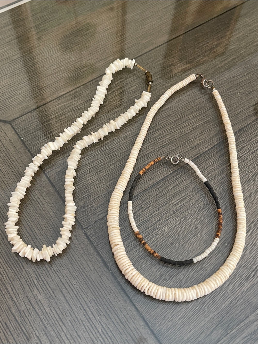 Vintage Puka Shell Jewelry- Necklaces & Anklet